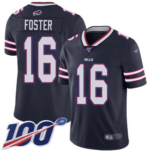 Men Buffalo Bills #16 Robert Foster Limited Navy Blue Inverted Legend 100th Season NFL Jersey->youth nfl jersey->Youth Jersey